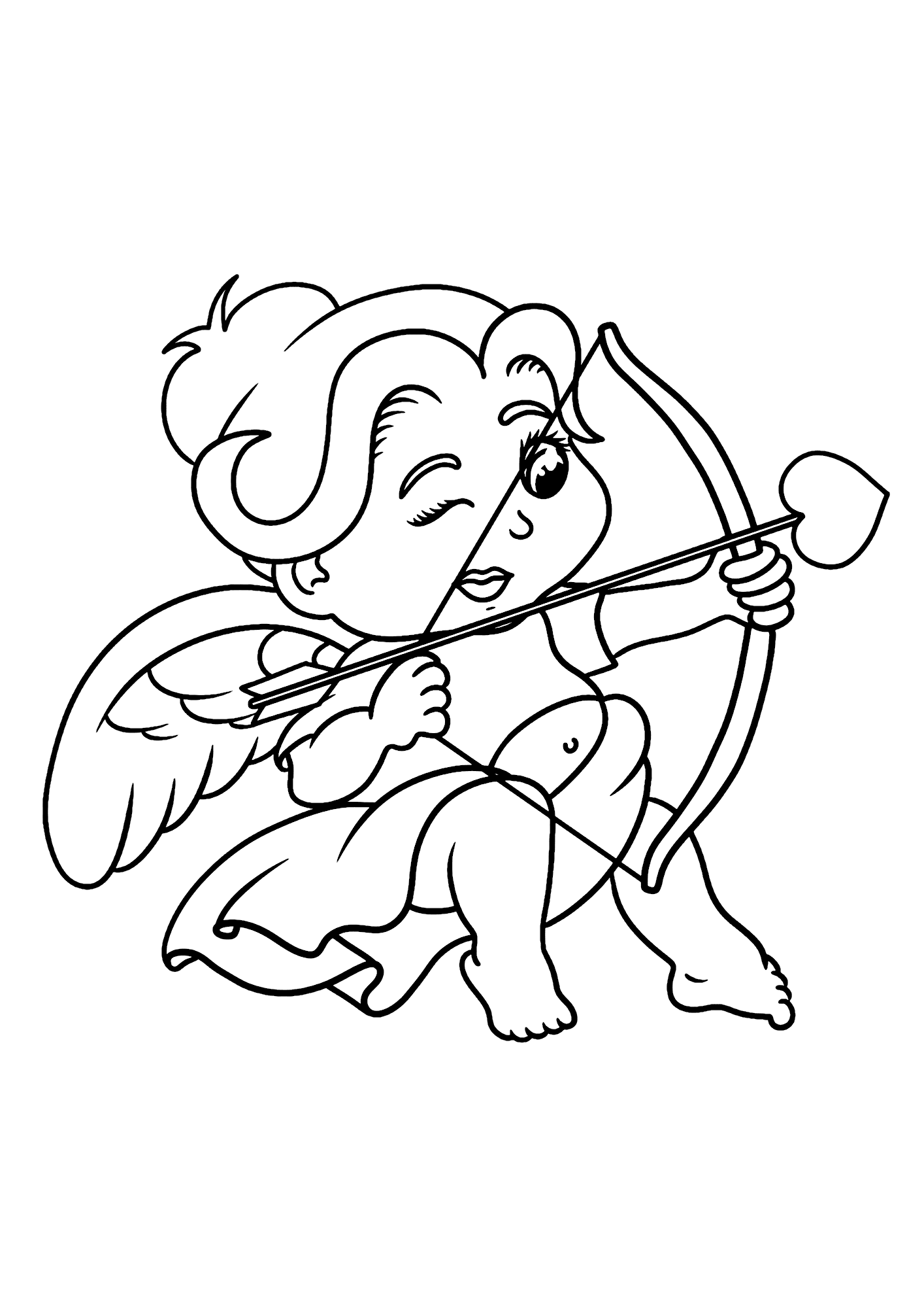 Cupid Valentine's Day Image Coloring Pages