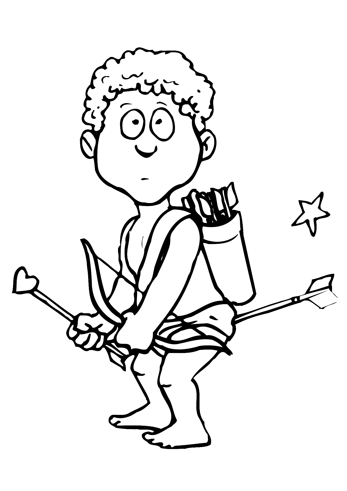 Cupid Valentine's Day Painting Coloring Pages