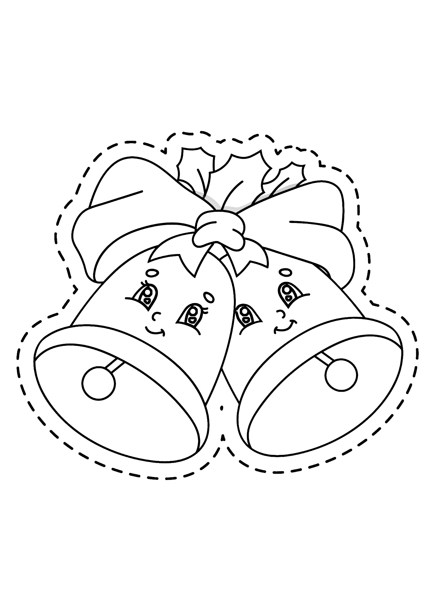 Cute Christmas Bell Coloring Page