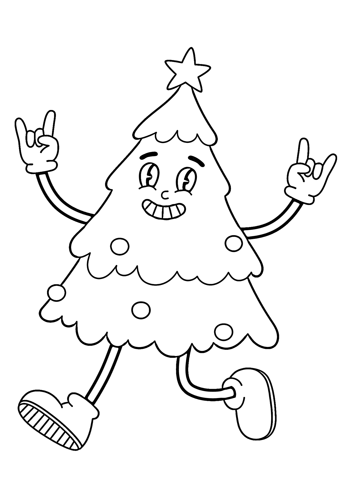 Cute Christmas Tree Coloring Page