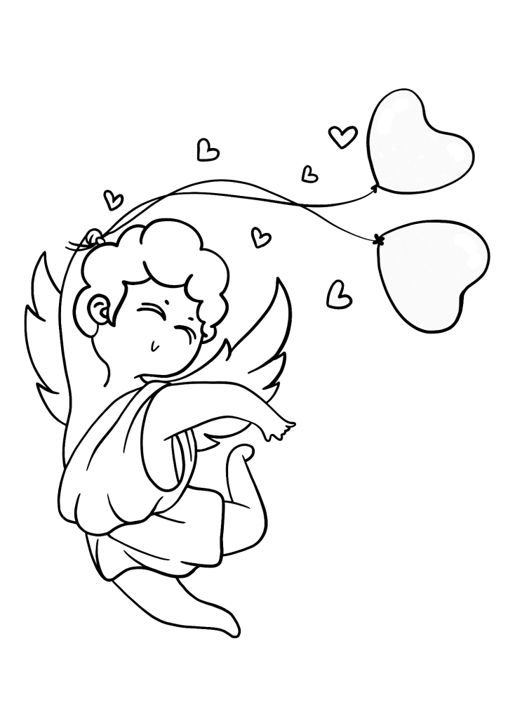 Cute Cupid Valentine's Day Coloring Pages