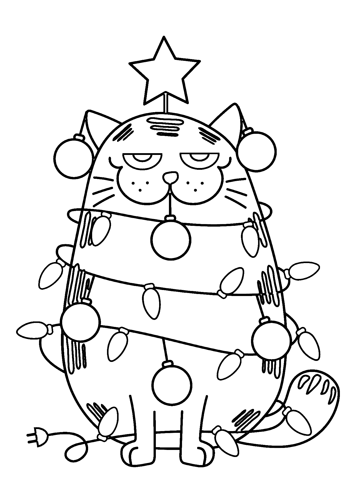 Easy Christmas Tree Coloring Page