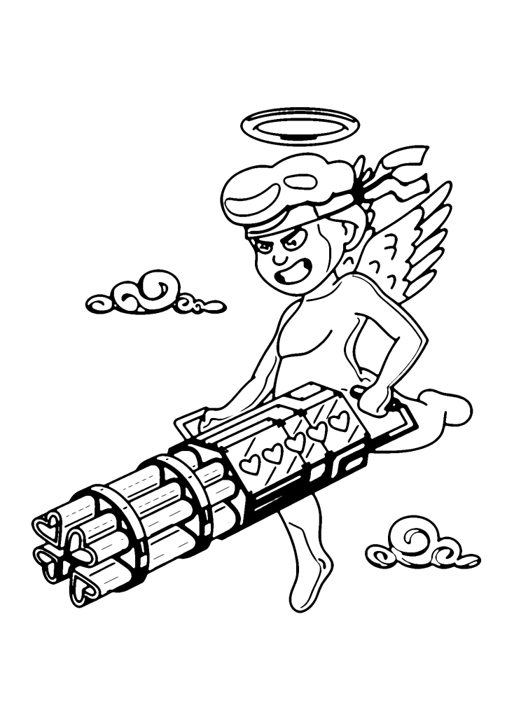 Free Printable Cupid Valentine's Day Coloring Pages
