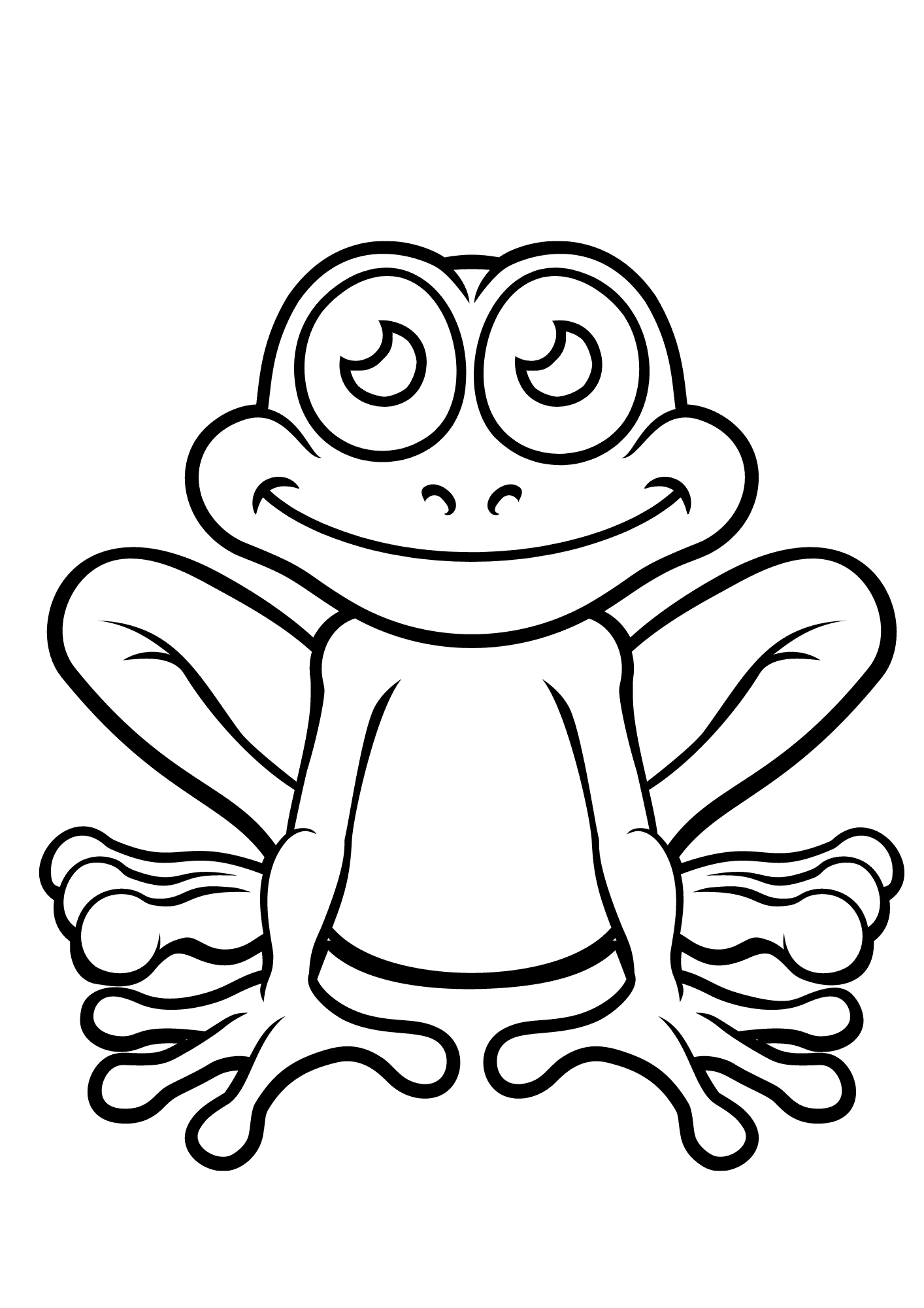 Frog Cartoon For Children Coloring Page