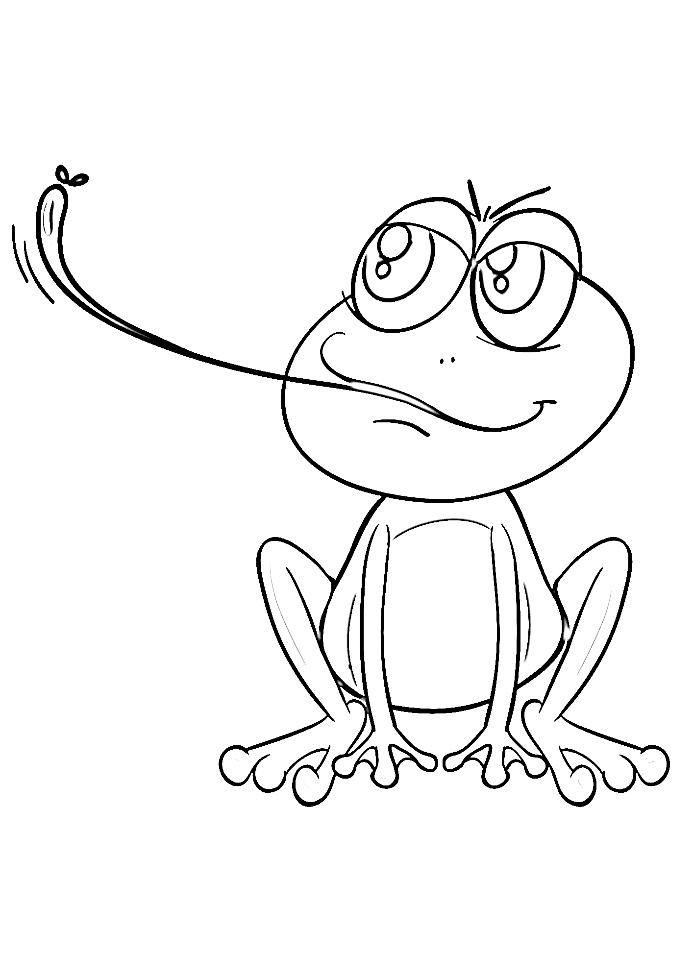 Frog Eating Fly Coloring Page