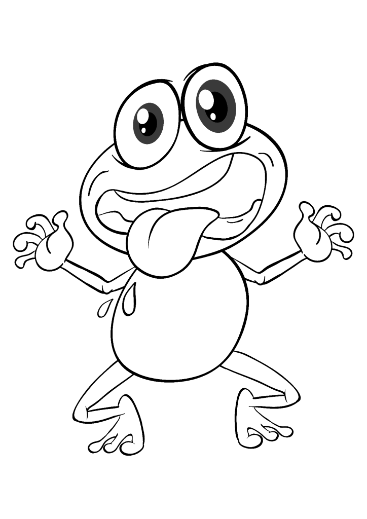 Frog Funny Coloring Pages