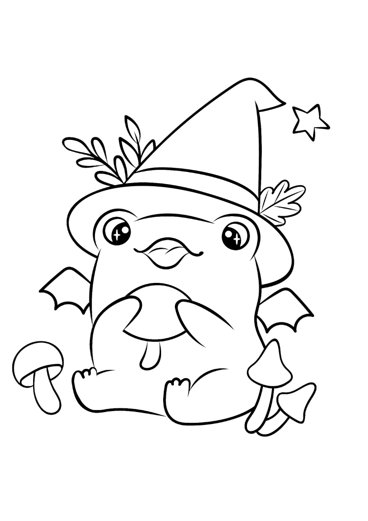Frog Halloween Coloring Page
