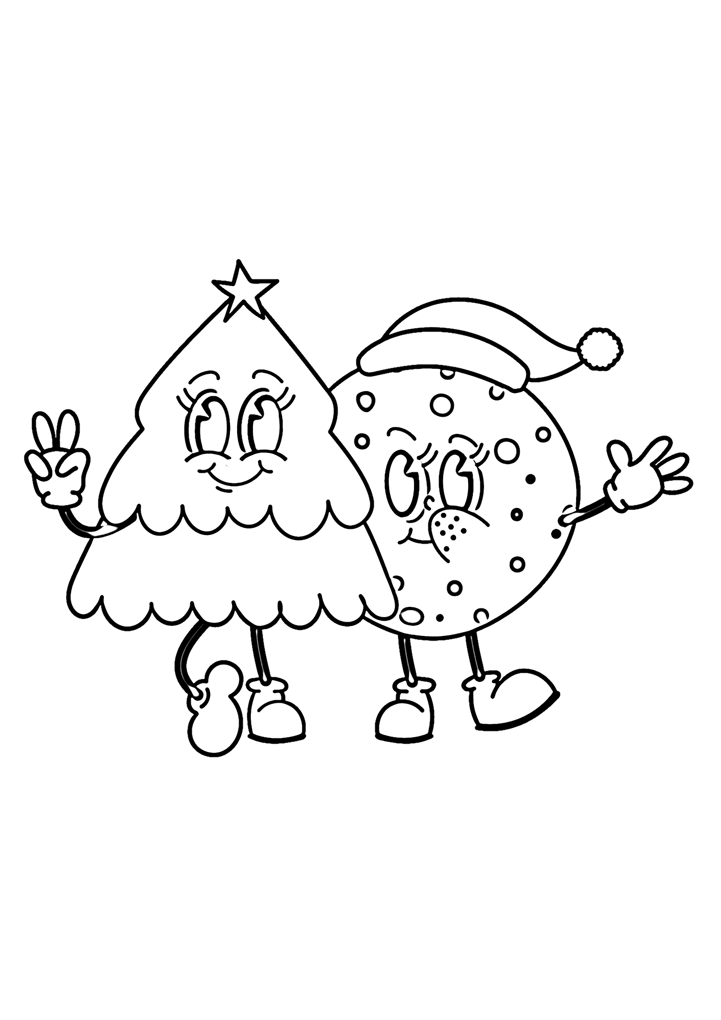 Groovy Christmas Tree Coloring Page