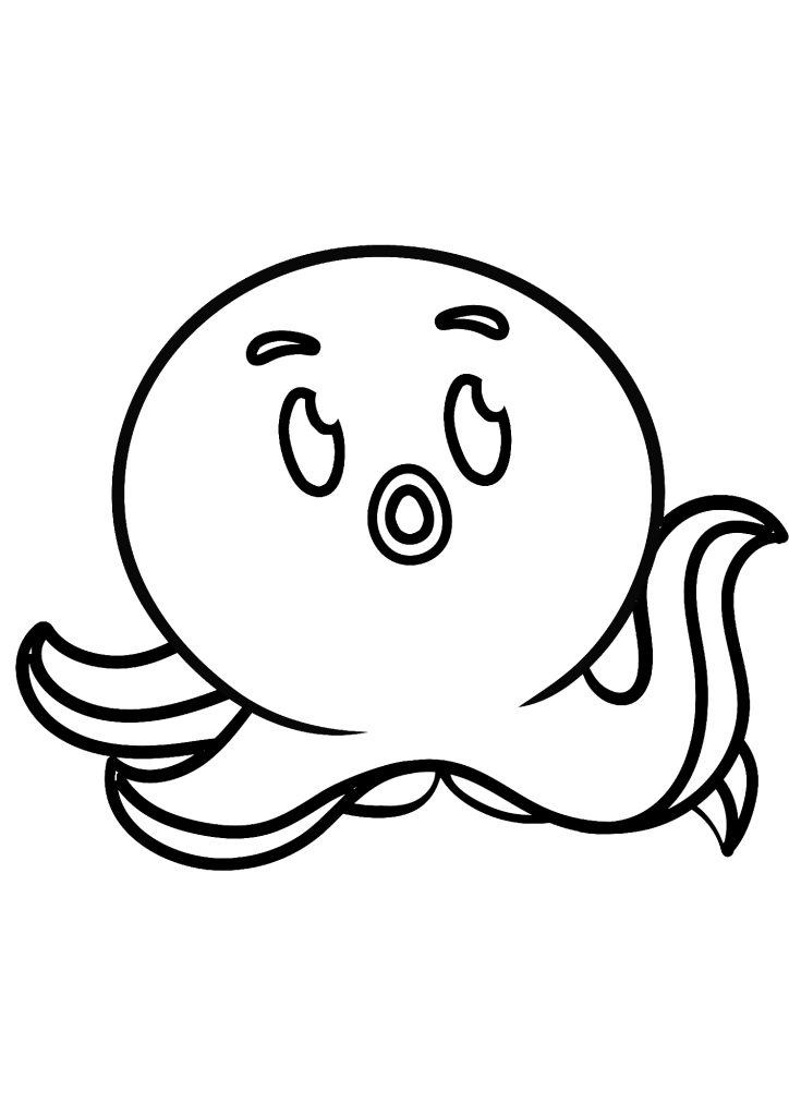 Happy Squid Coloring Pages