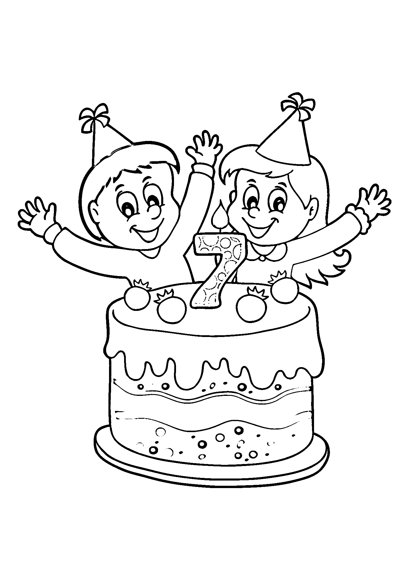 Happy Birthday Boy Image Coloring Page