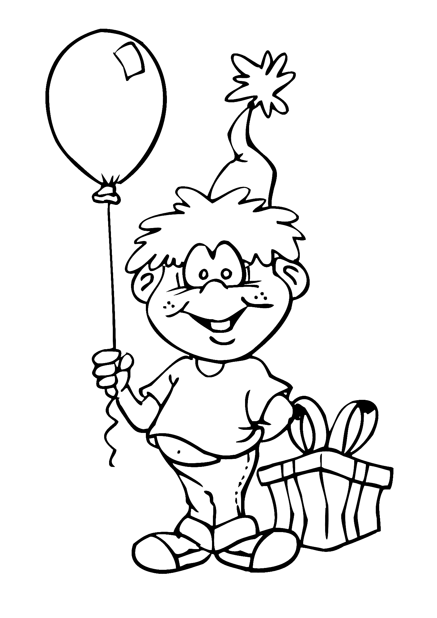 Happy Birthday Boy Painting Coloring Page
