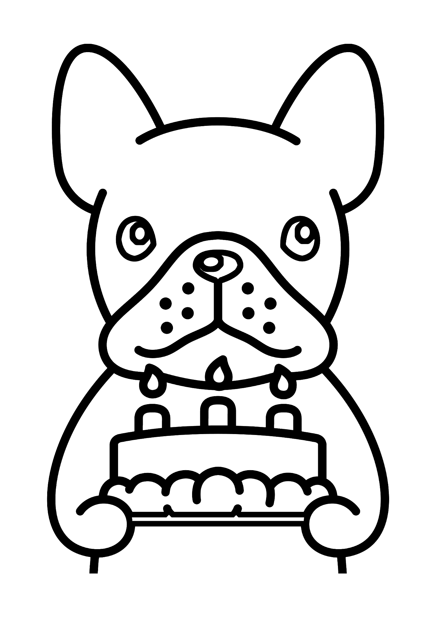 Happy Birthday Dog Painting Coloring Pages