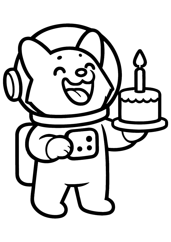 Happy Birthday Dog Picture For Kids Coloring Pages