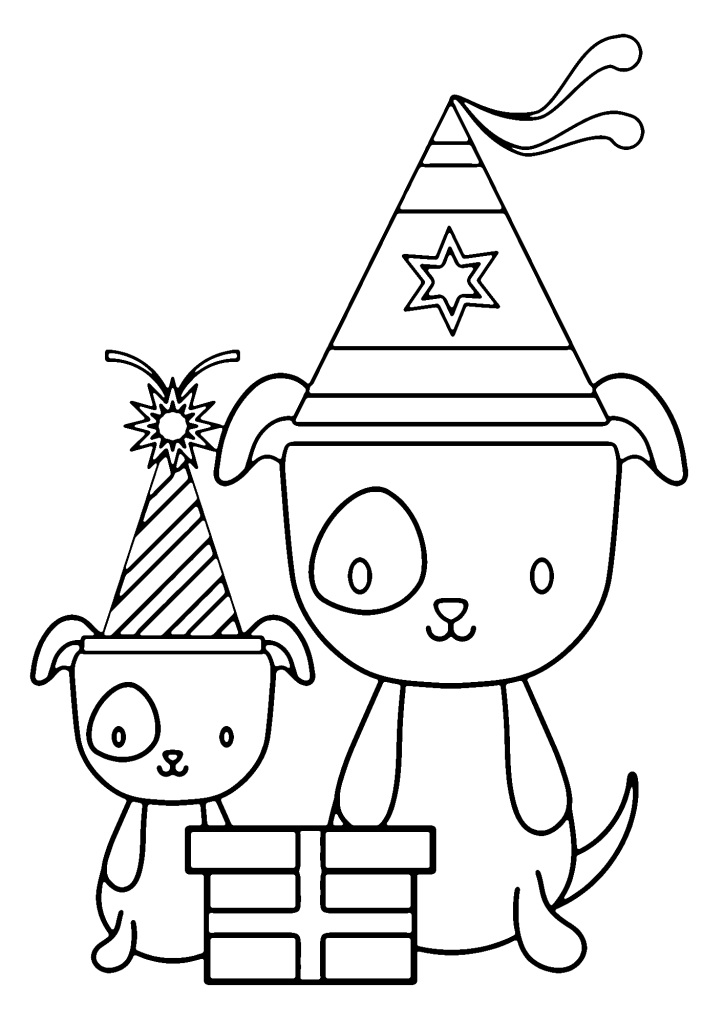 Happy Birthday Family Dog Coloring Pages