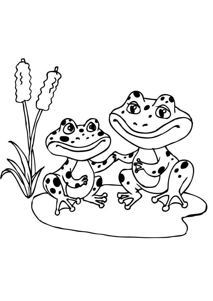Happy Frog Coloring Page
