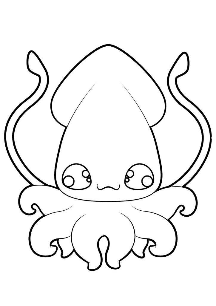 Lovely Squid Coloring Pages