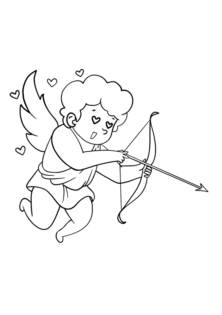 Lovely Cupid Valentine's Day Coloring Pages