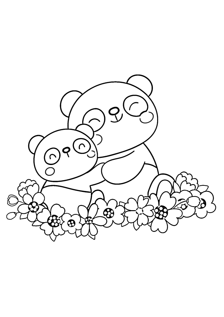 Mother's Day Bear Painting Coloring Pages