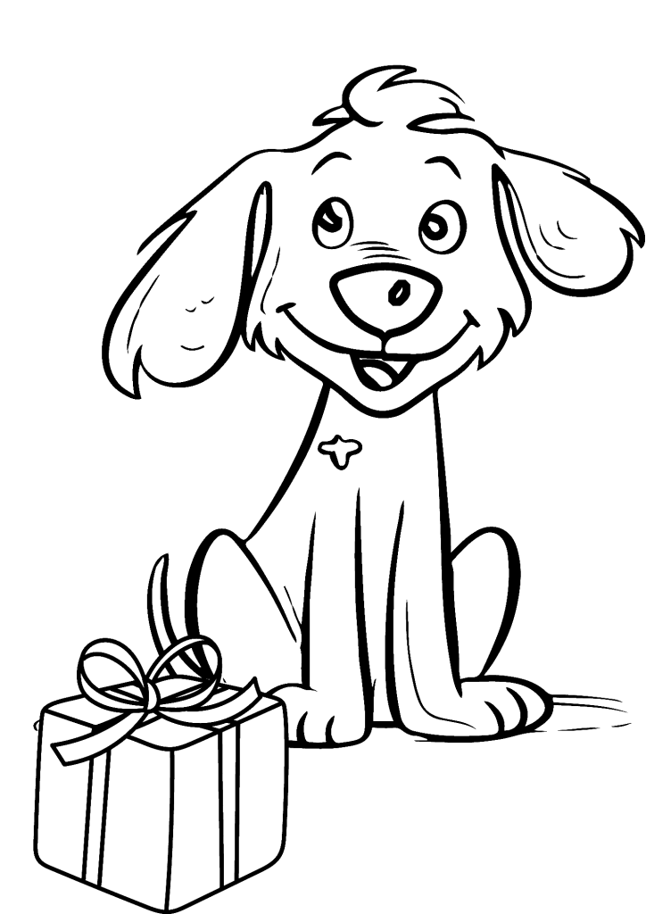 Picture Of Happy Birthday Dog Coloring Pages