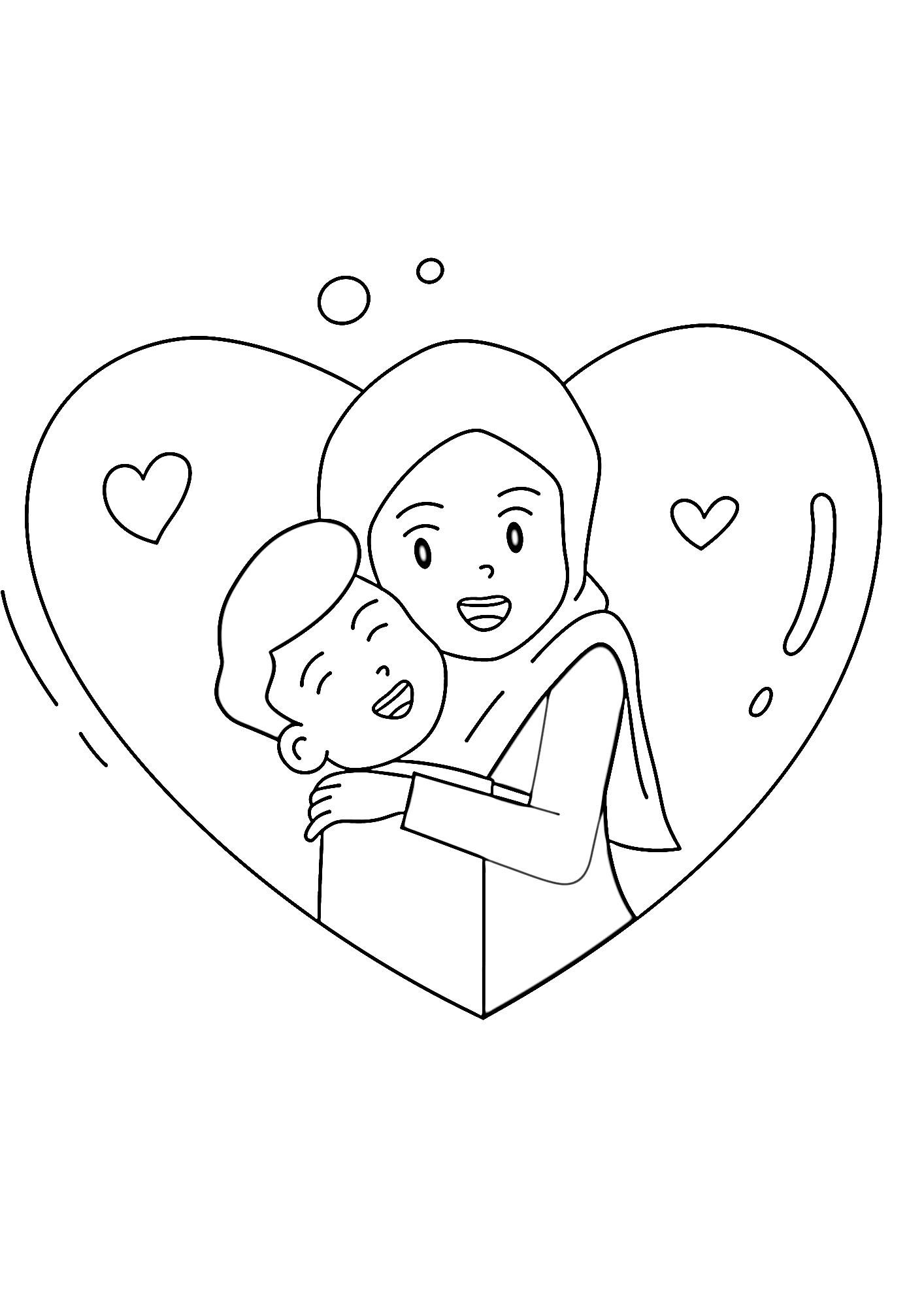 Simple Art Mother's Day Coloring Pages