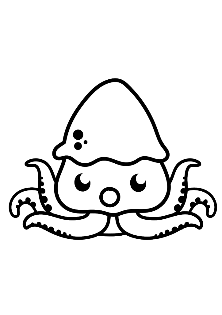 Sweet Squid Coloring Pages
