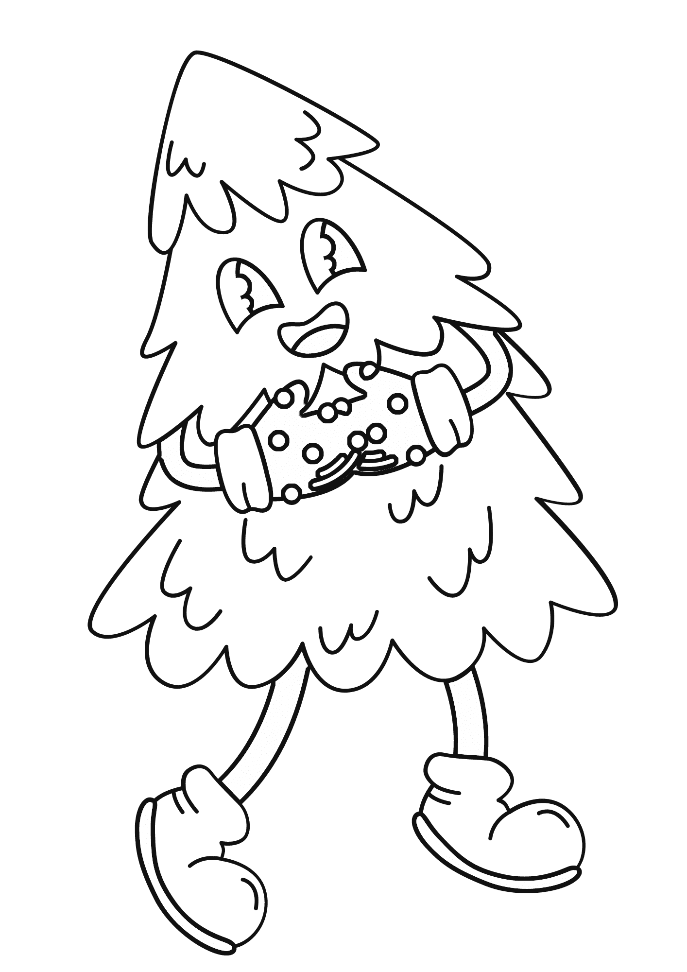 Sweet Christmas Tree Coloring Page