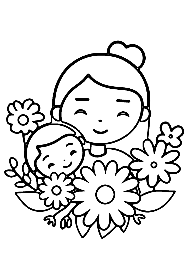Sweet Mother's Day Coloring Pages