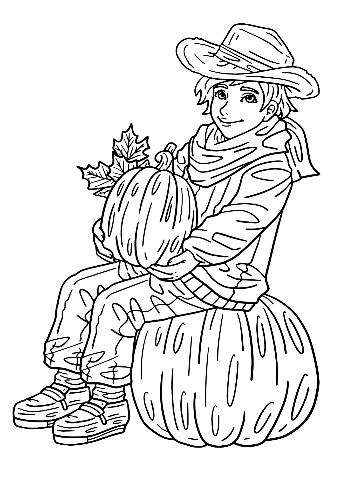 Thanksgiving Fruit For Children Coloring Page