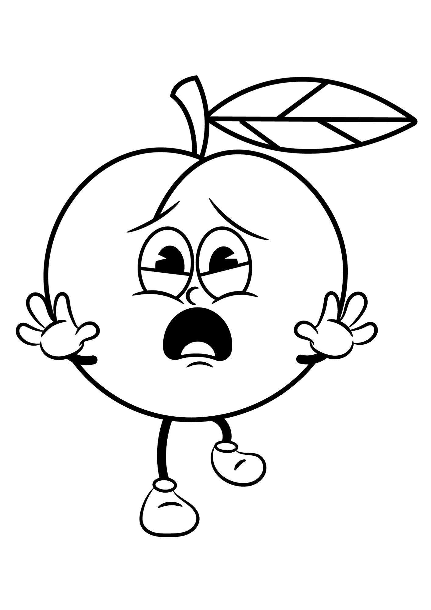 Apricot Cartoon Coloring Pages