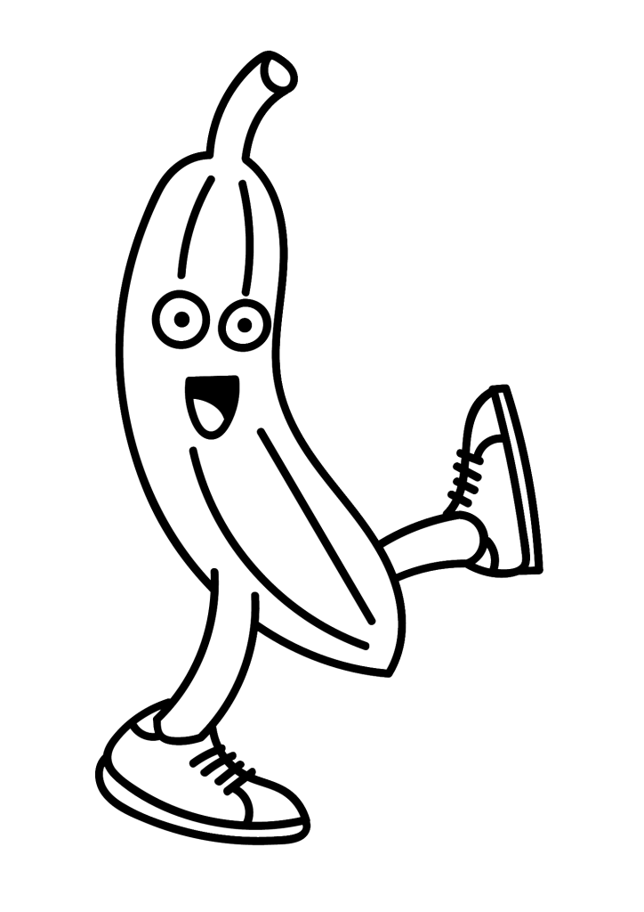 Banana Cartoon Coloring Pages