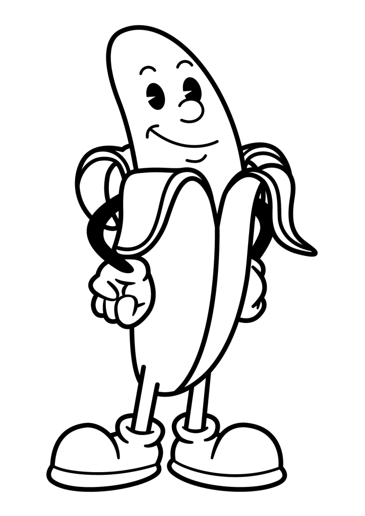 Banana Free For Kids Coloring Pages