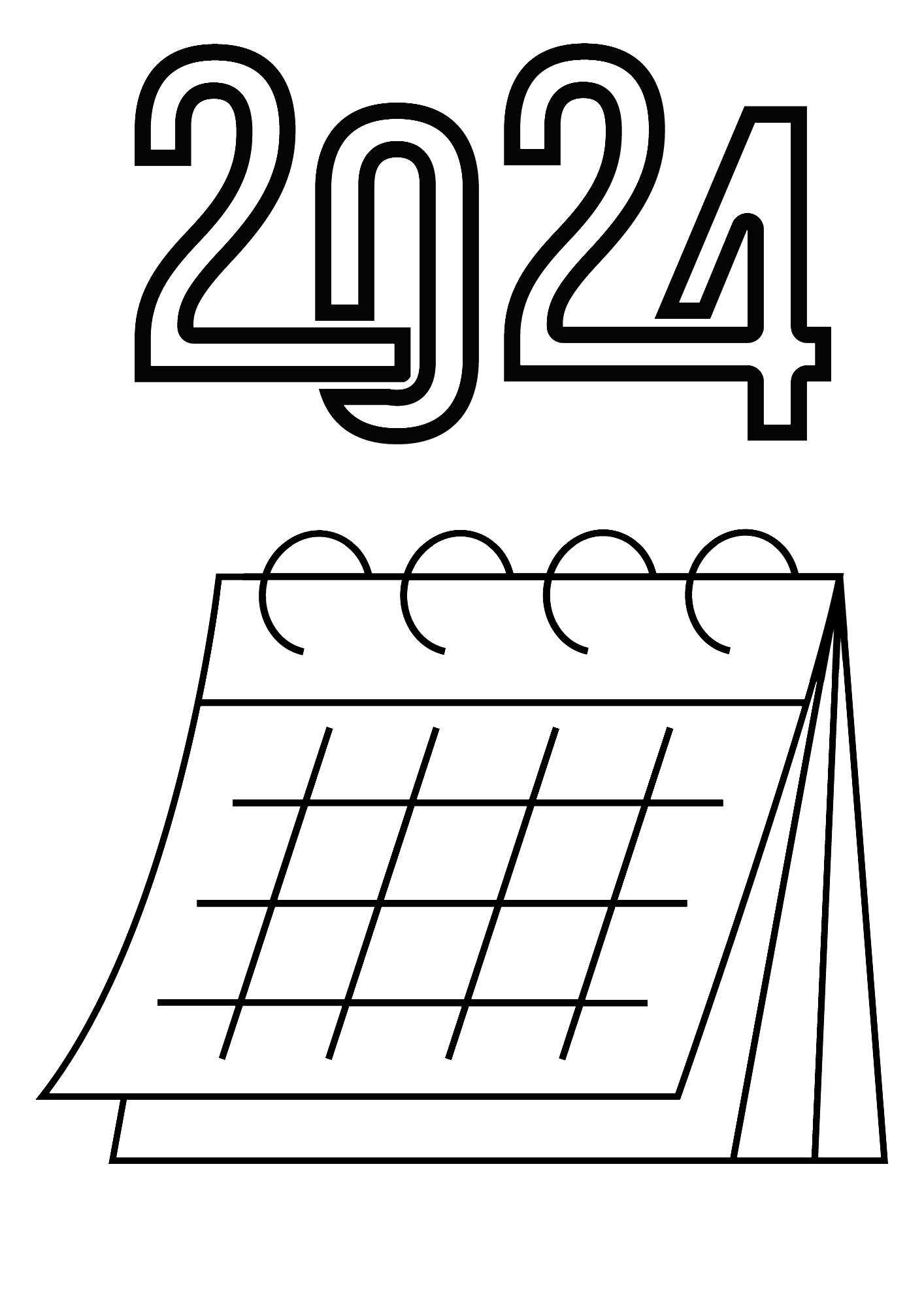 Calendar 2024 Coloring Pages