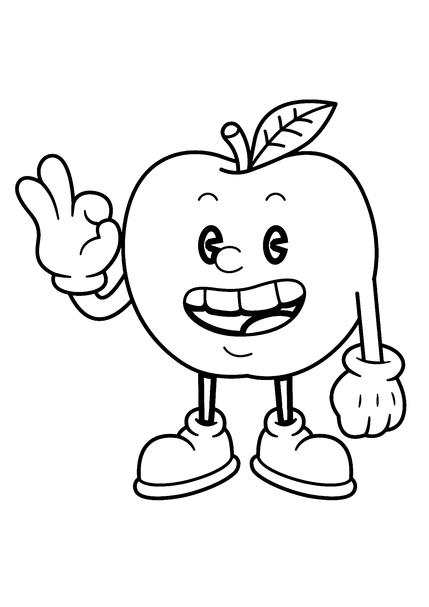 Cartoon Apple coloring pages
