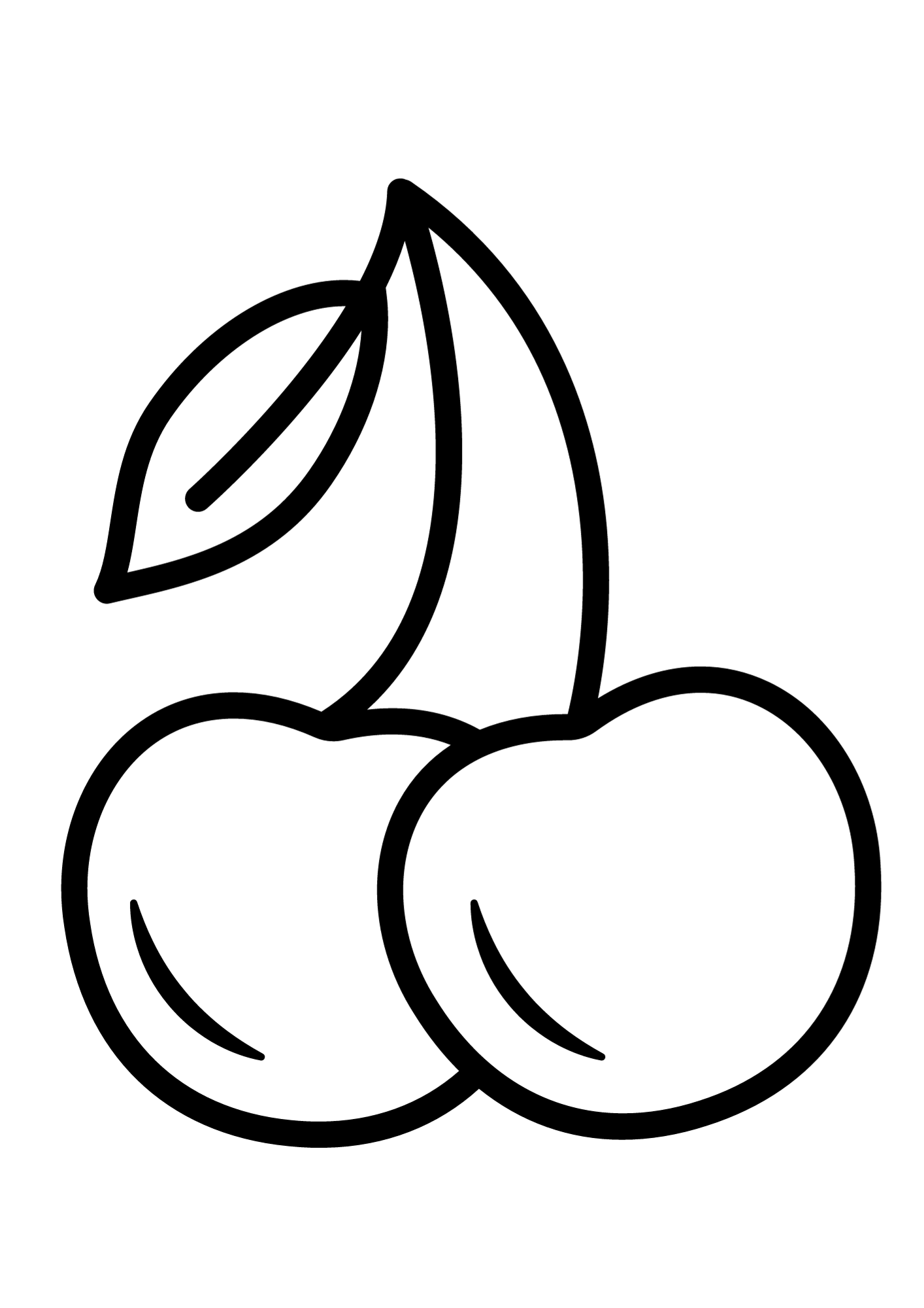 Cherry Outline Coloring Page