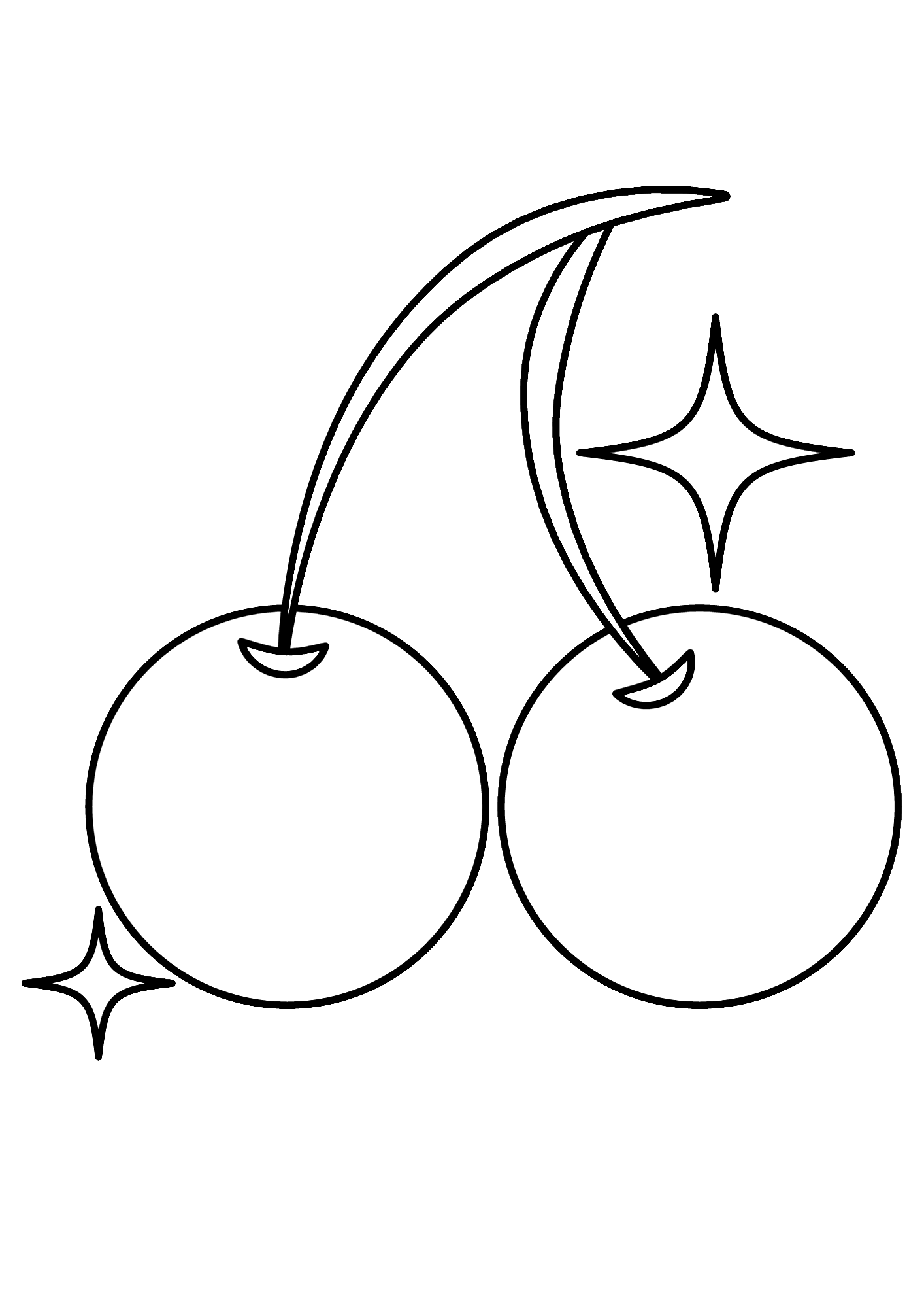 Cherry Printable For Kids Coloring Pages