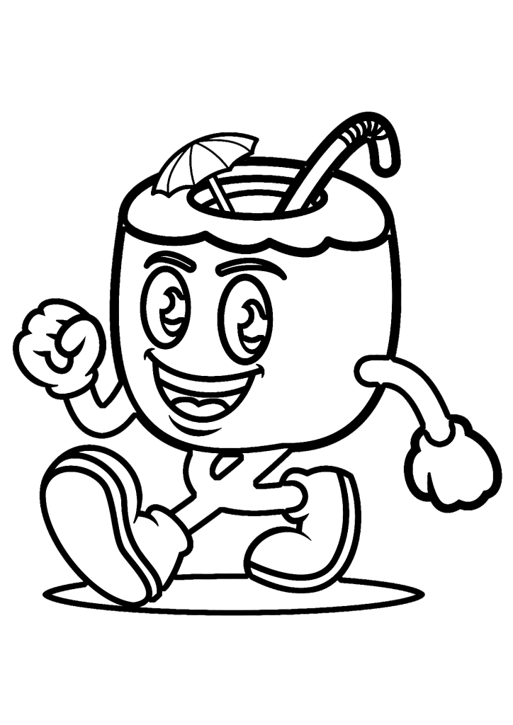 Coconut Cartoon Character