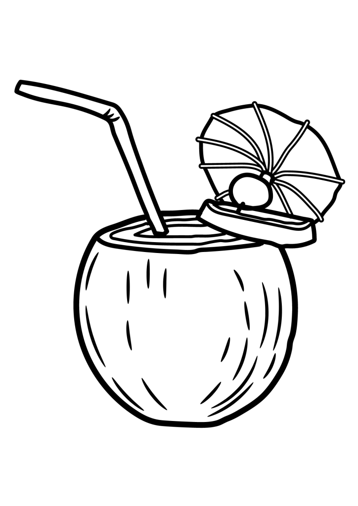 Coconut Drawing Coloring Pages