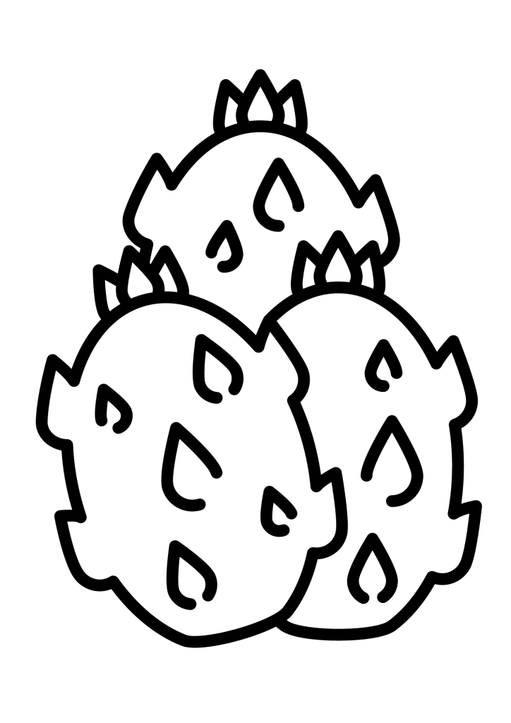 Dragon Fruit For Children Coloring Pages
