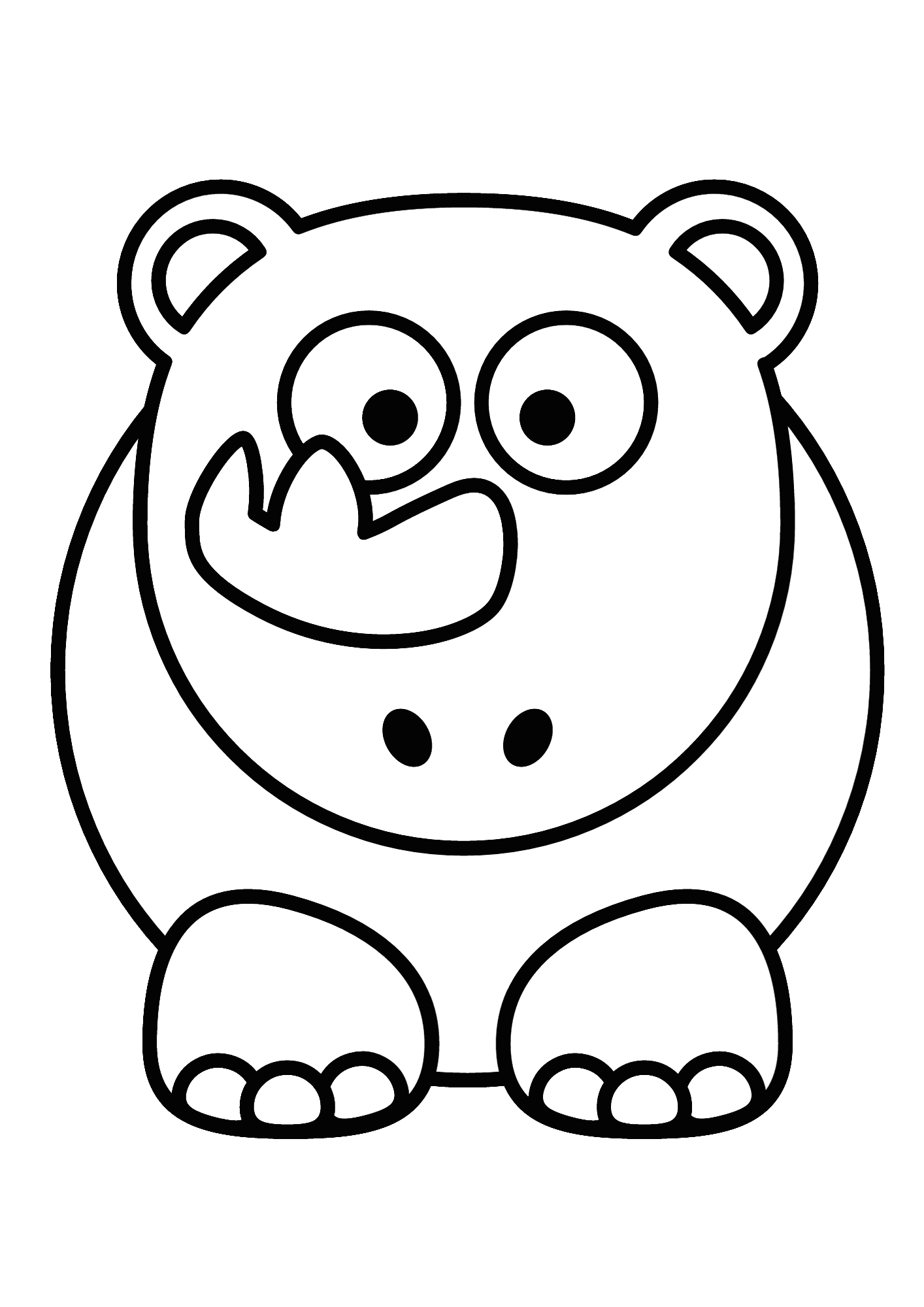 Rhino Image For Children Coloring Pages
