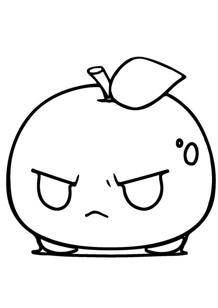 Angry Apple Coloring Page