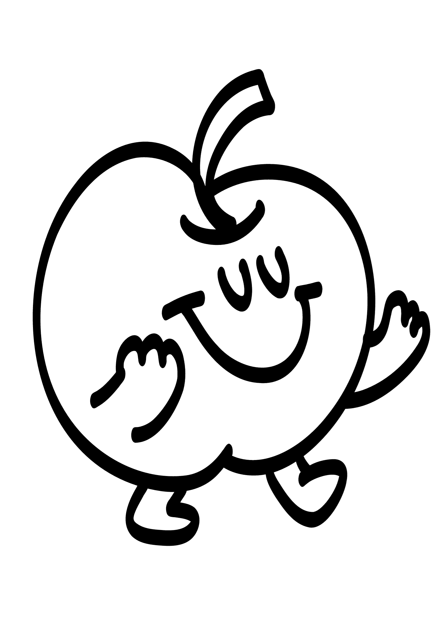 Apple Painting For Children Coloring Page