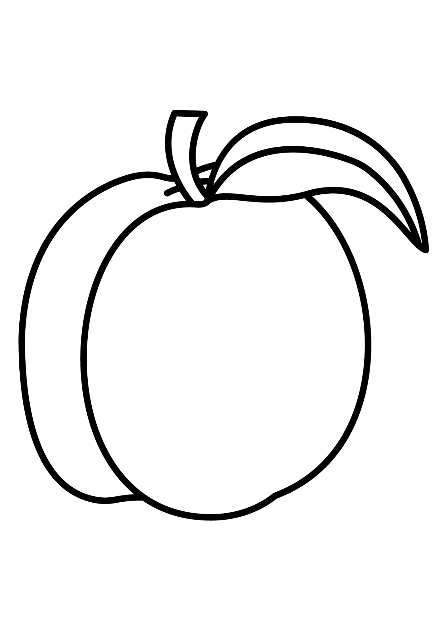 Apricot Outline For Kids Coloring Pages