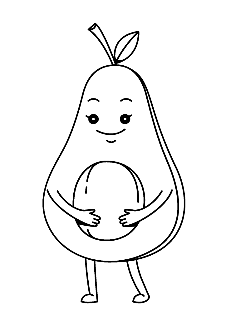 Avocado Drawing Coloring Pages