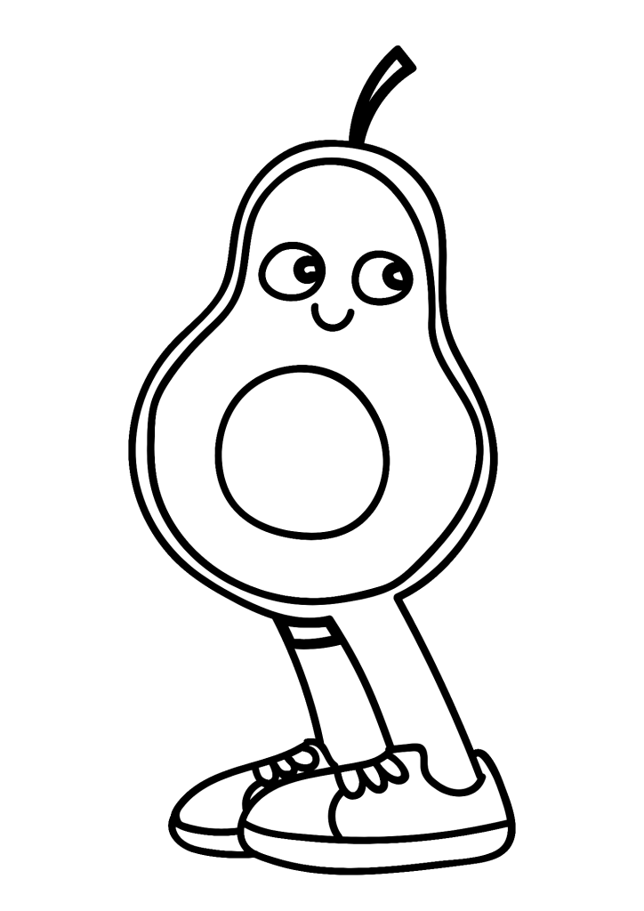 Avocado Free Printable Image Coloring Pages
