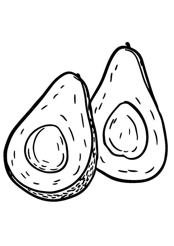 Avocado Line Coloring Pages