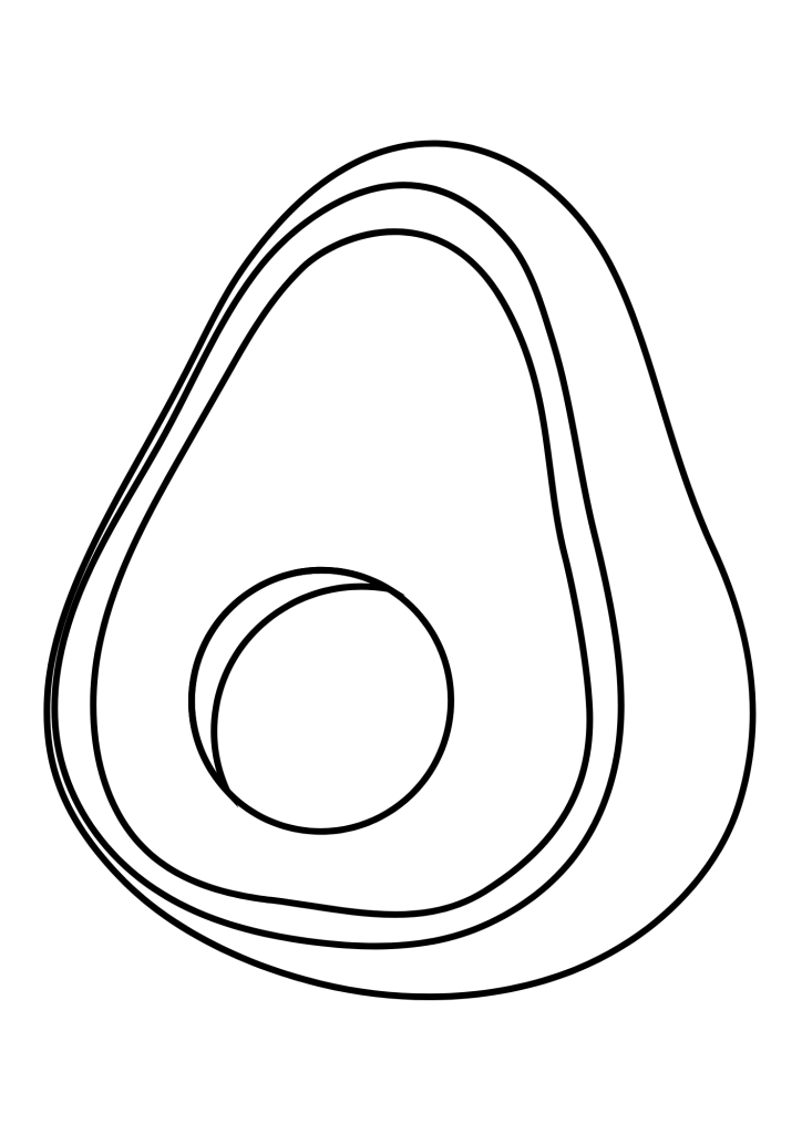 Avocado Outline Coloring Pages