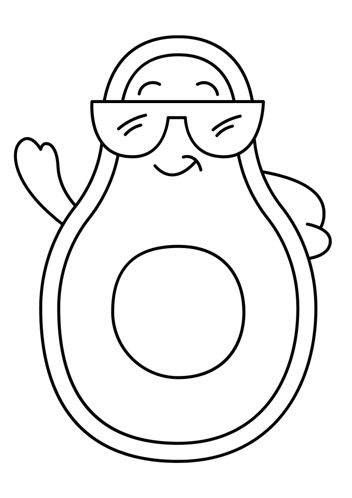 Cool Avocado Coloring Pages