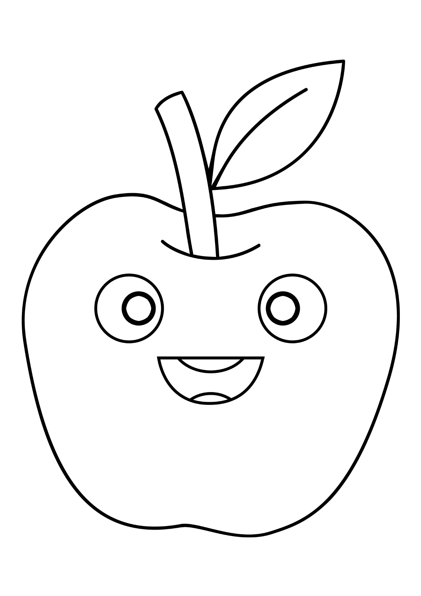 Cute Apple Free Coloring Pages