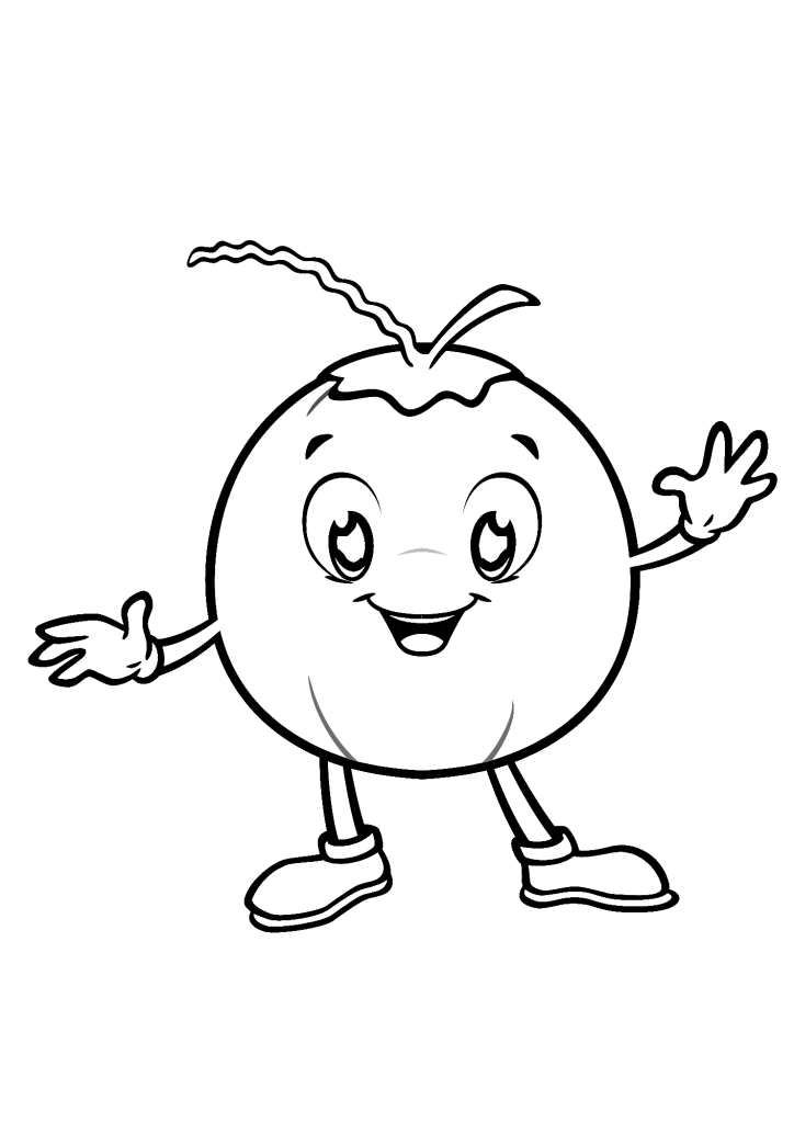 Cute Coconut Coloring Pages