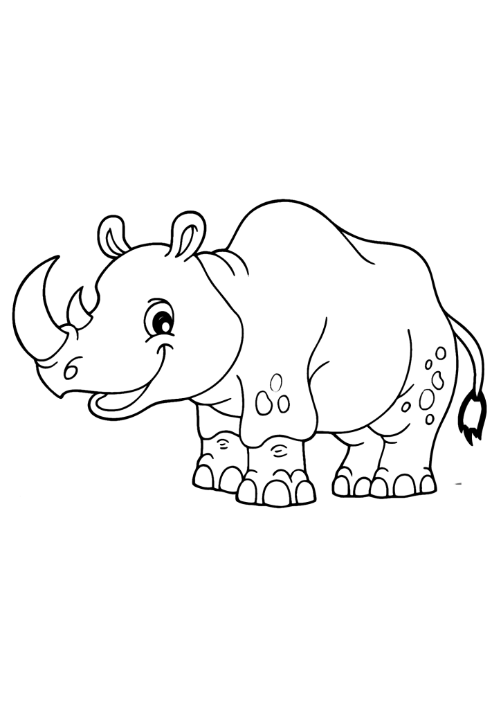 Cute Rhino Coloring Pages